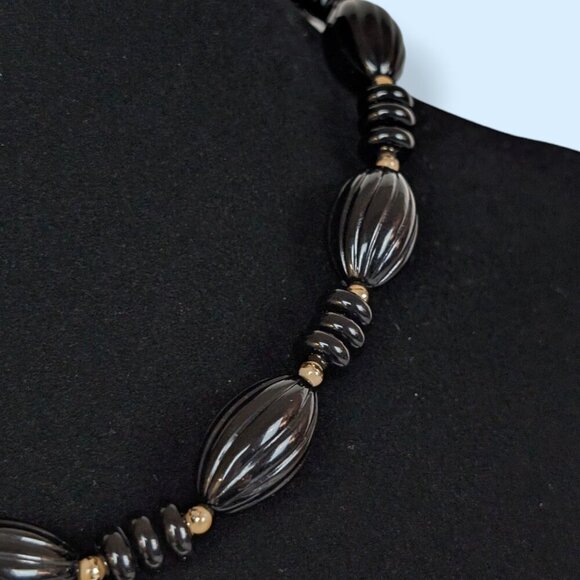 (2/$20) Vintage Black Beaded Necklace - Picture 3 of 5
